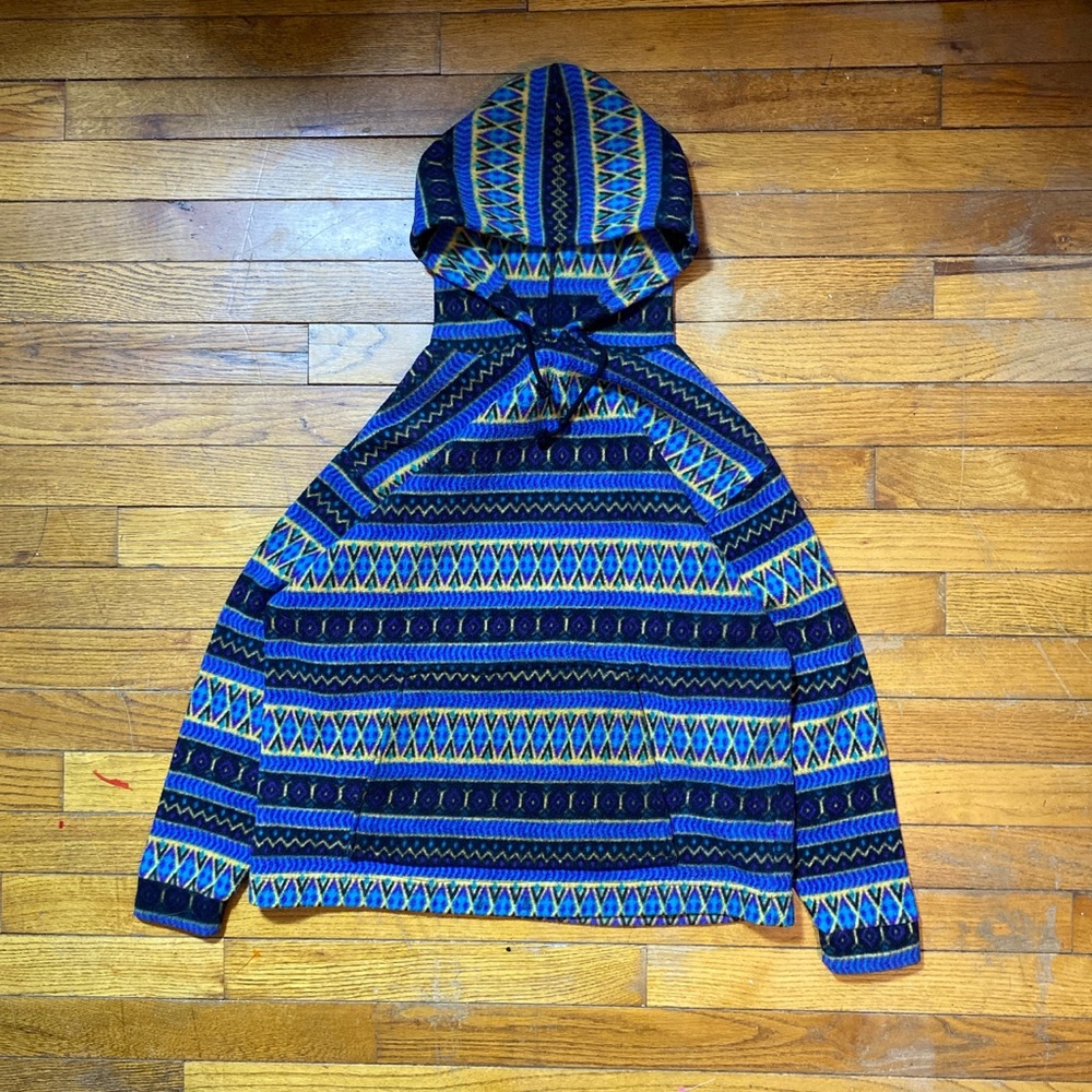 Vintage aztec western pattern fleece hoodie - Picture 1 of 3